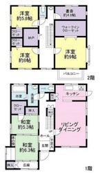 鹿渡2階建貸家の物件間取画像